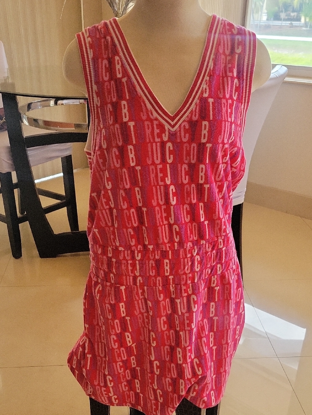 Juicy Couture Pink Patterned Tank Jumpsuit